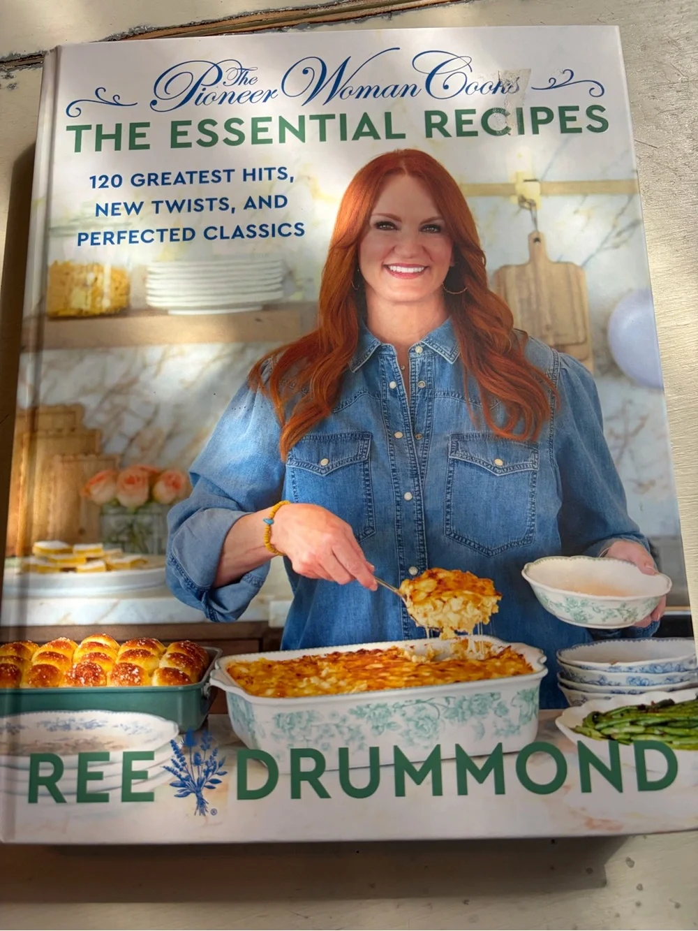 The Pioneer Woman Cookbook - Denim Blue Cover with Red Hair Portrait